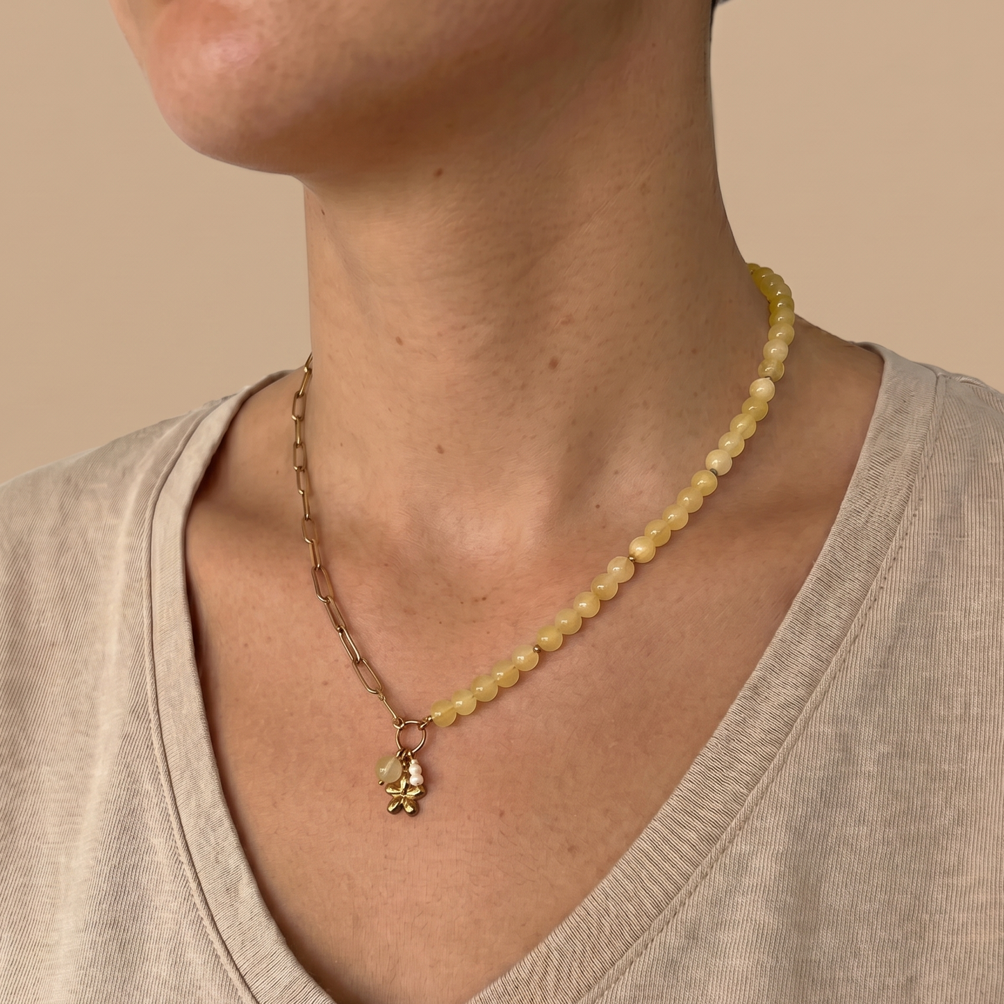 Kraaltjes Ketting Kit met Bloem Bedel - Goud
