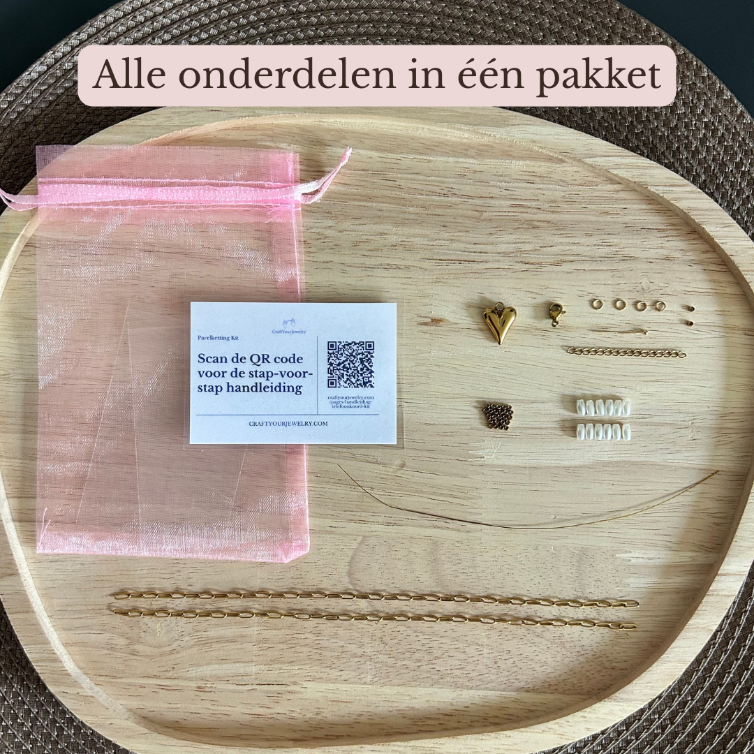 DIY Parel Ketting Kit Goud - Stainless Steel