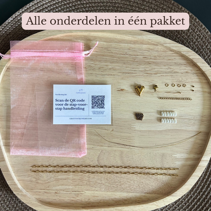 DIY Parel Ketting Kit Goud - Stainless Steel
