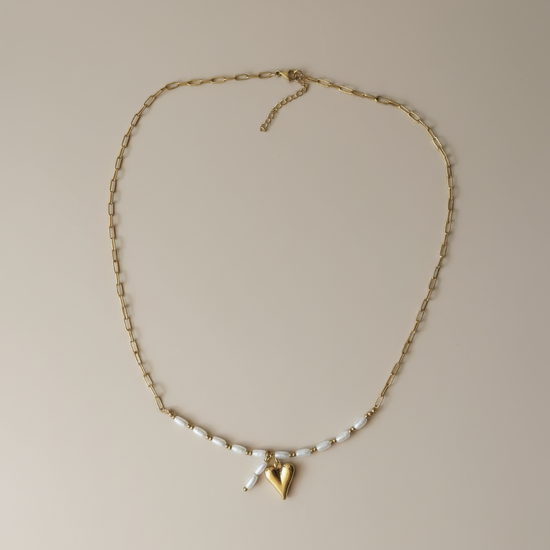 Parel Ketting Kit met Hart Bedel - Goud