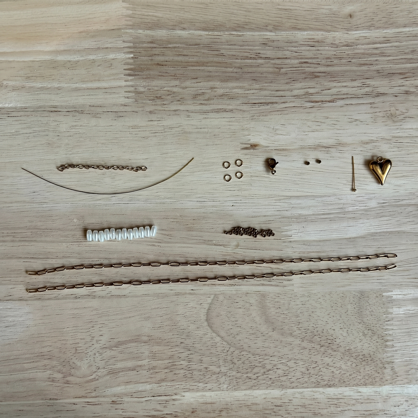 Parel Ketting Kit met Hart Bedel - Goud