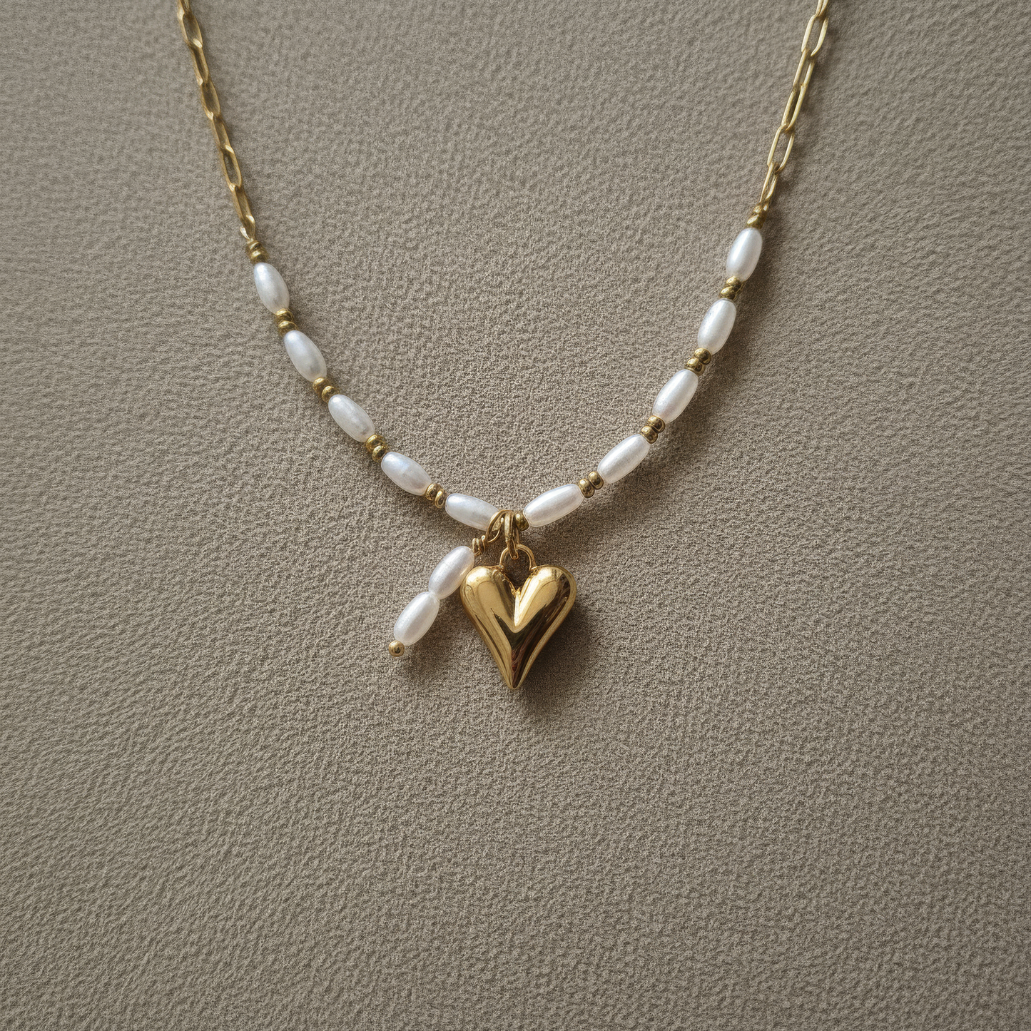 Parel Ketting Kit met Hart Bedel - Goud