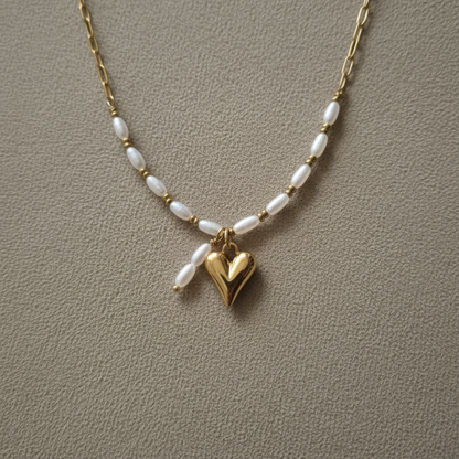 Parel Ketting Kit met Hart Bedel - Goud