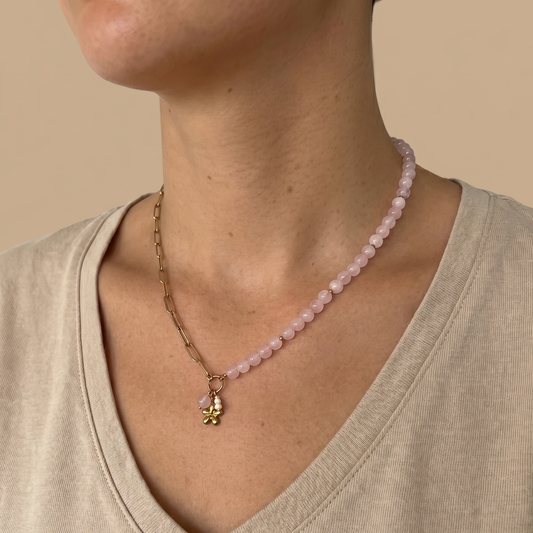 Kraaltjes Ketting Kit met Bloem Bedel - Goud