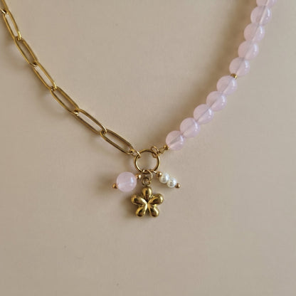 Kraaltjes Ketting Kit met Bloem Bedel - Goud