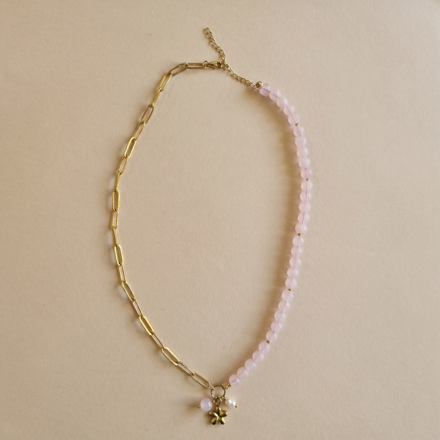 Kraaltjes Ketting Kit met Bloem Bedel - Goud