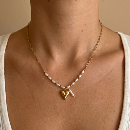 Parel Ketting Kit met Hart Bedel - Goud