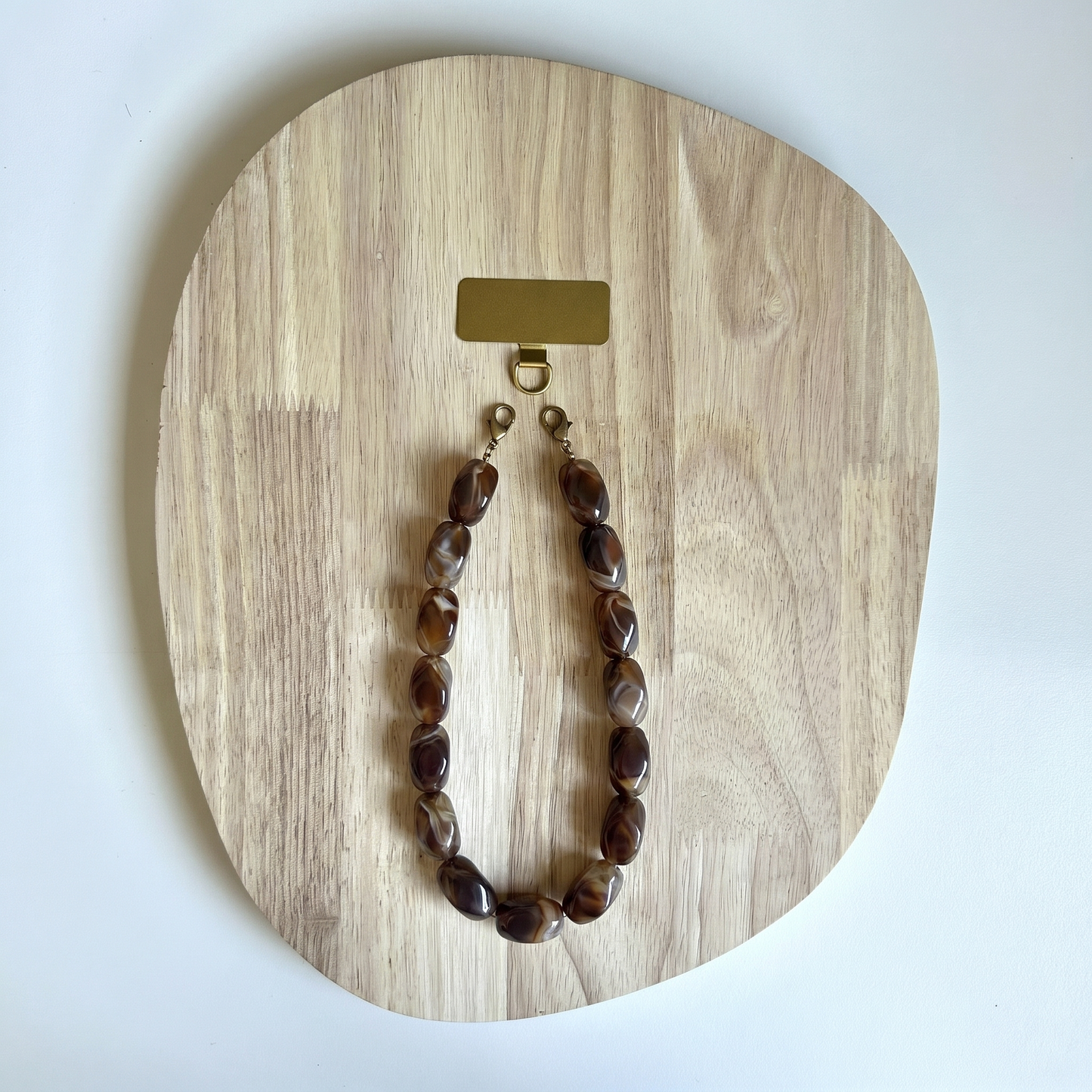 Telefoonkoord Kit - Acryl kralen met gouden chain
