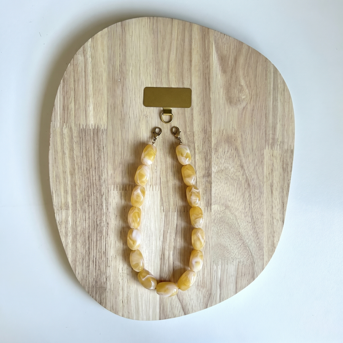 Telefoonkoord Kit - Acryl kralen met gouden chain