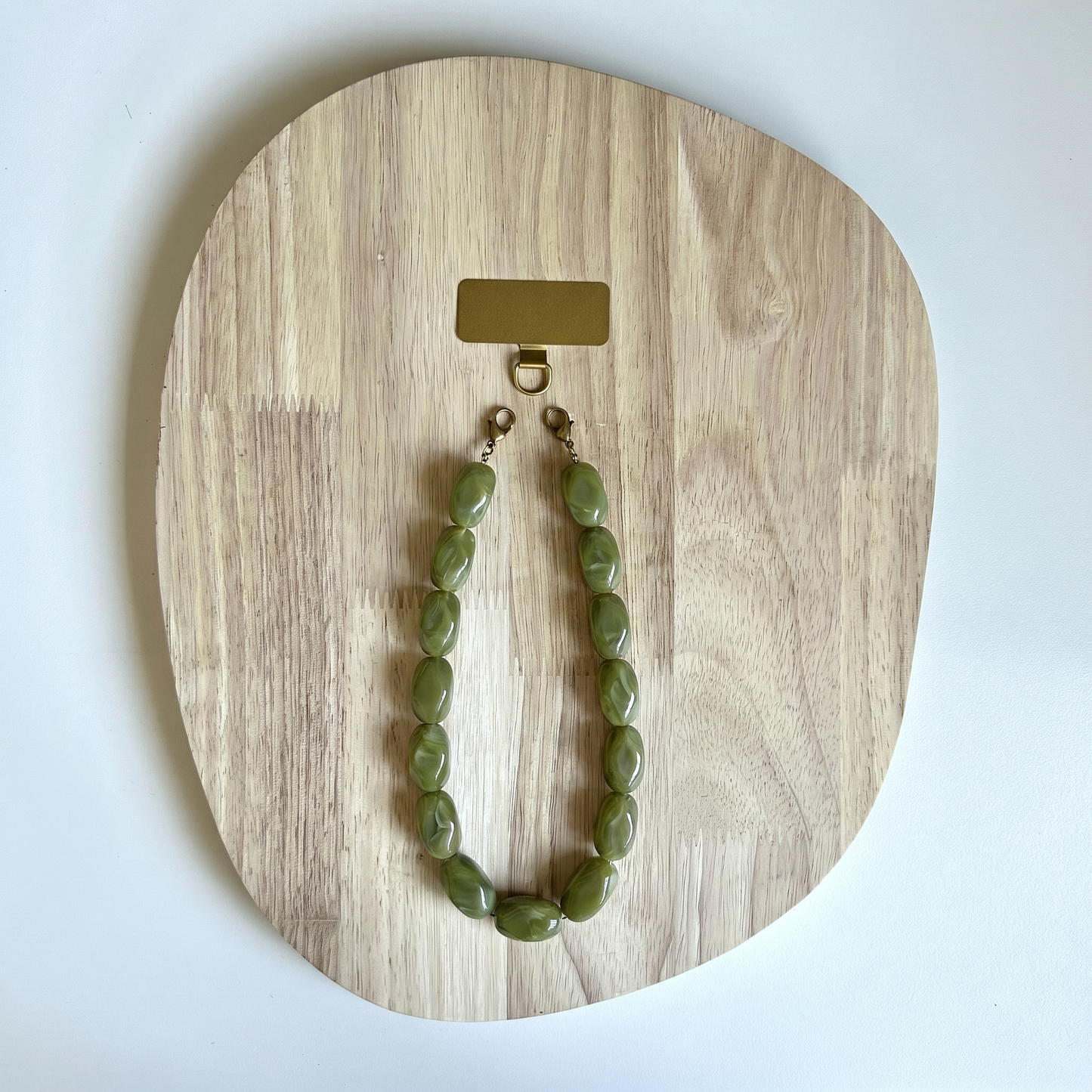 Telefoonkoord Kit - Acryl kralen met gouden chain