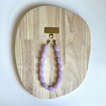 Telefoonkoord Kit - Acryl kralen met gouden chain