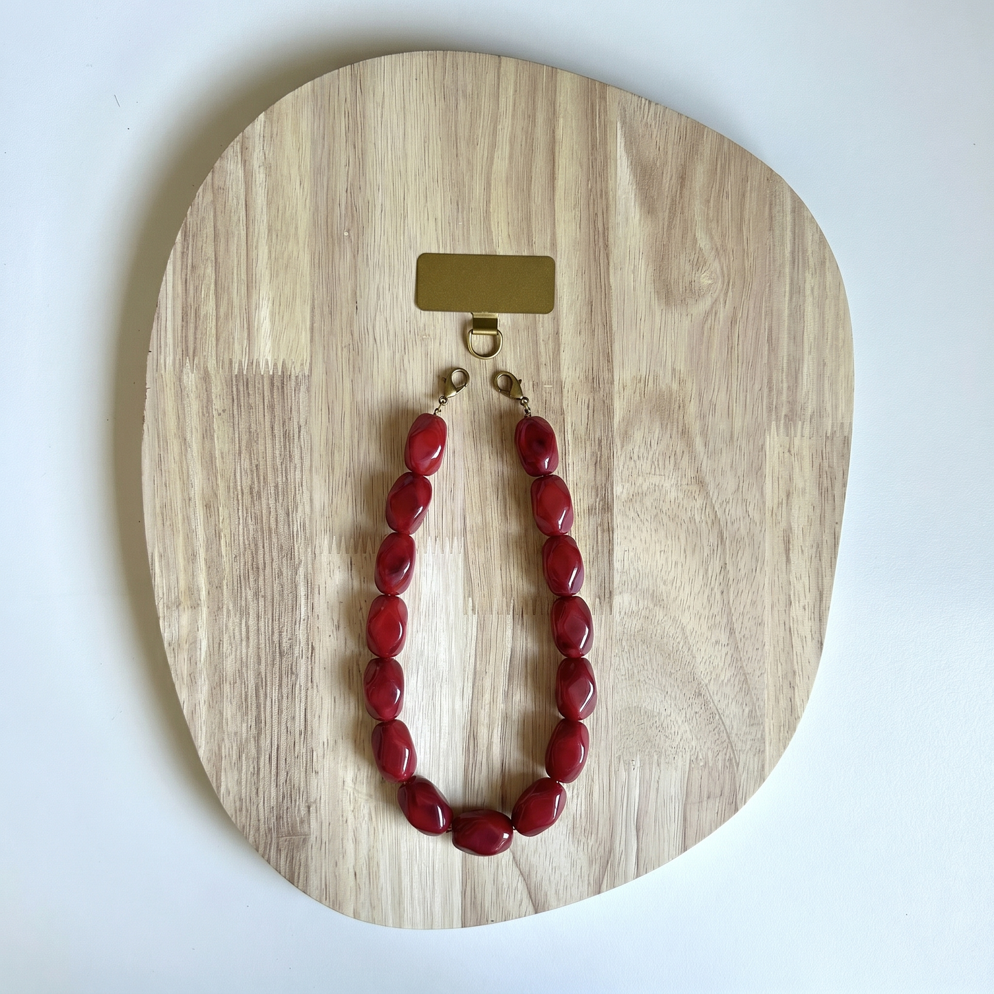 Telefoonkoord Kit - Acryl kralen met gouden chain