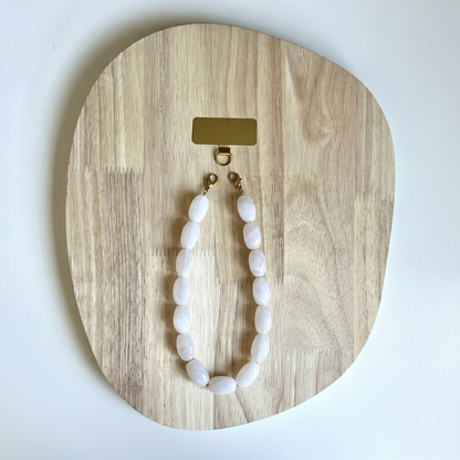 Telefoonkoord Kit - Acryl kralen met gouden chain
