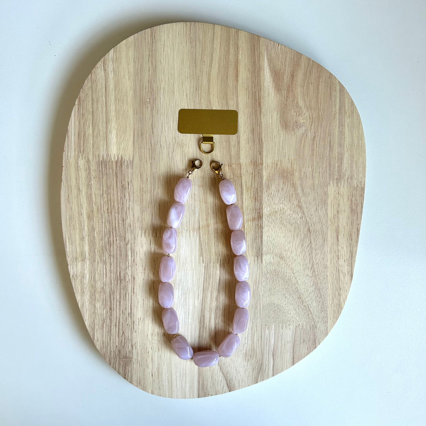 Telefoonkoord Kit - Acryl kralen met gouden chain