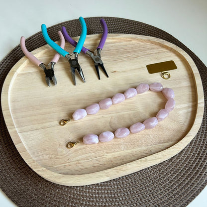 Telefoonkoord Kit - Acryl kralen met gouden chain