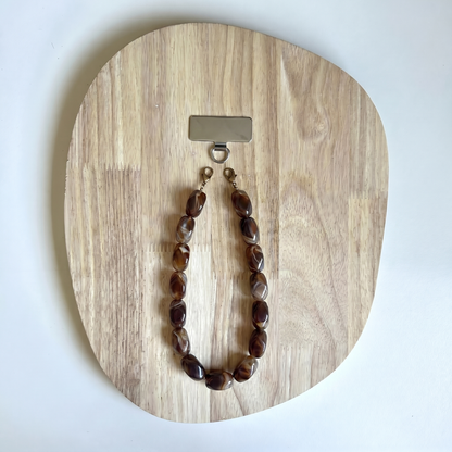 Telefoonkoord Kit - Acryl kralen met zilveren chain
