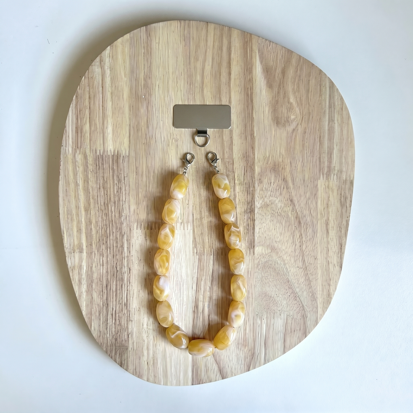 Telefoonkoord Kit - Acryl kralen met zilveren chain