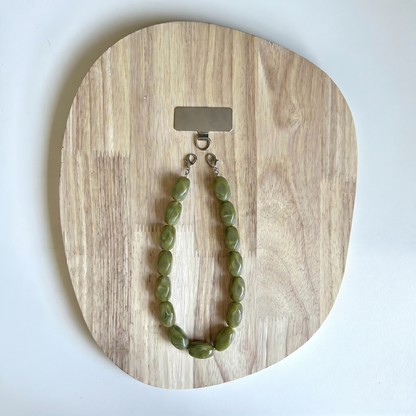 Telefoonkoord Kit - Acryl kralen met zilveren chain