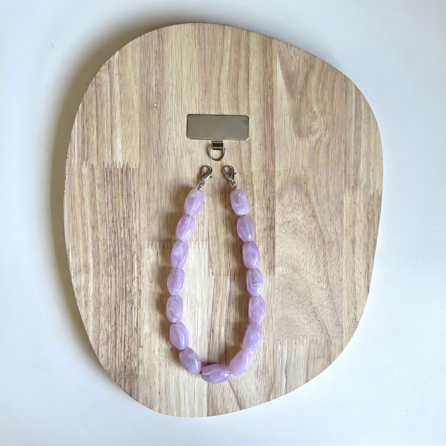 Telefoonkoord Kit - Acryl kralen met zilveren chain