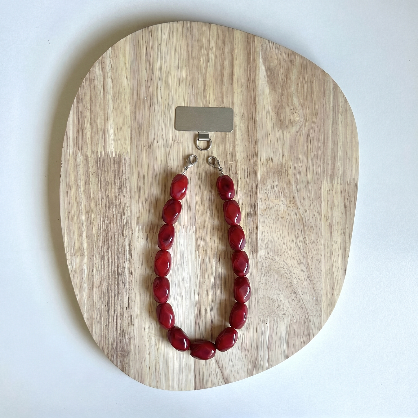Telefoonkoord Kit - Acryl kralen met zilveren chain