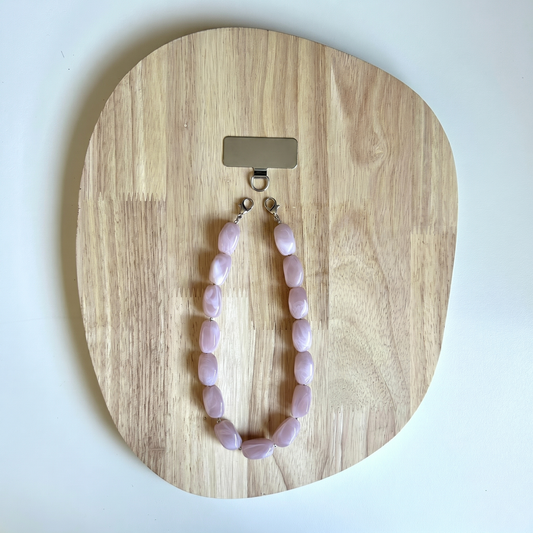 Telefoonkoord Kit - Acryl kralen met zilveren chain