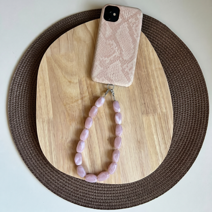 Telefoonkoord Kit - Acryl kralen met zilveren chain